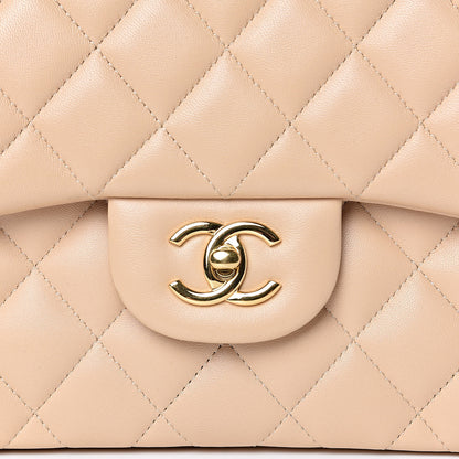 Chanel Lambskin Quilted Jumbo Double Flap Beige Clair 12 of 13