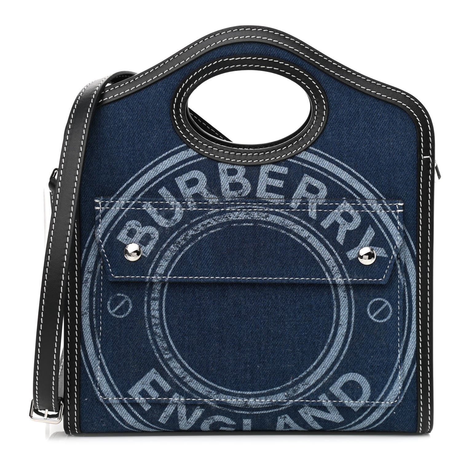 Burberry Denim Smooth Calfskin Mini Pocket Bag Blue 1 of 10