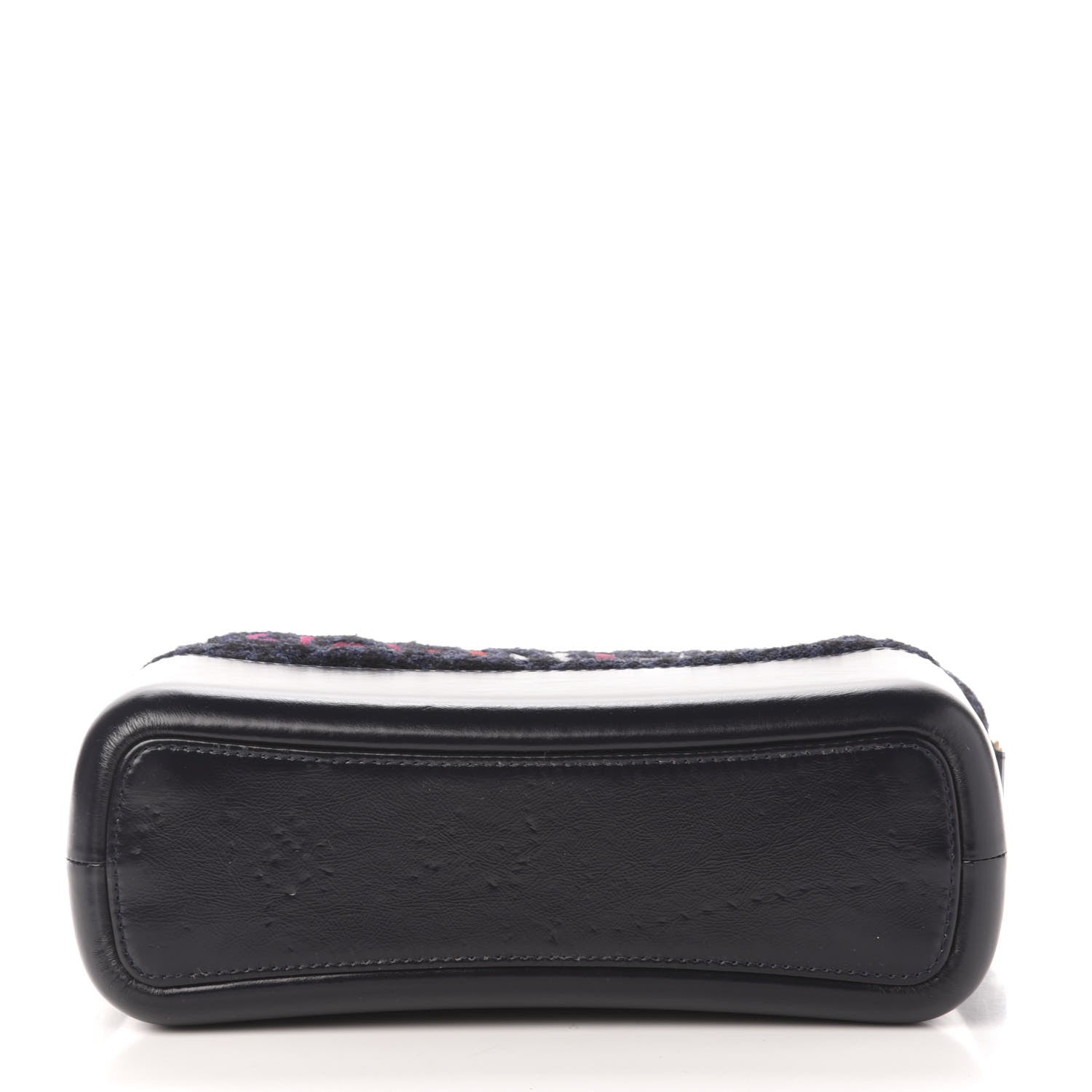 Chanel Tweed Calfskin Quilted Medium Gabrielle Hobo Black Blue 5 of 14