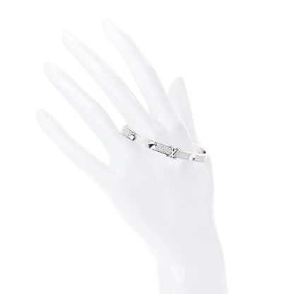 Louis Vuitton 18K White Gold Diamond Empreinte Bangle Bracelet 15 2 of 5