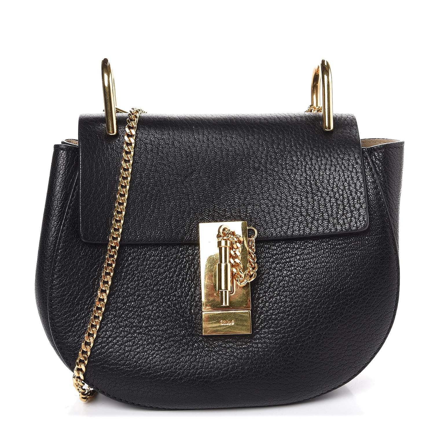 Chloe Grained Lambskin Mini Drew Shoulder Bag Black 1 of 7