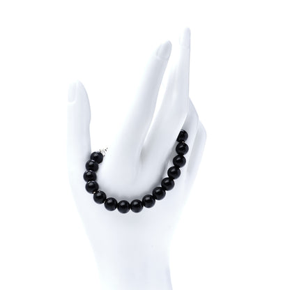 David Yurman Sterling Silver Black Onyx 8mm Spiritual Beads Adjustable Bracelet 2 of 4