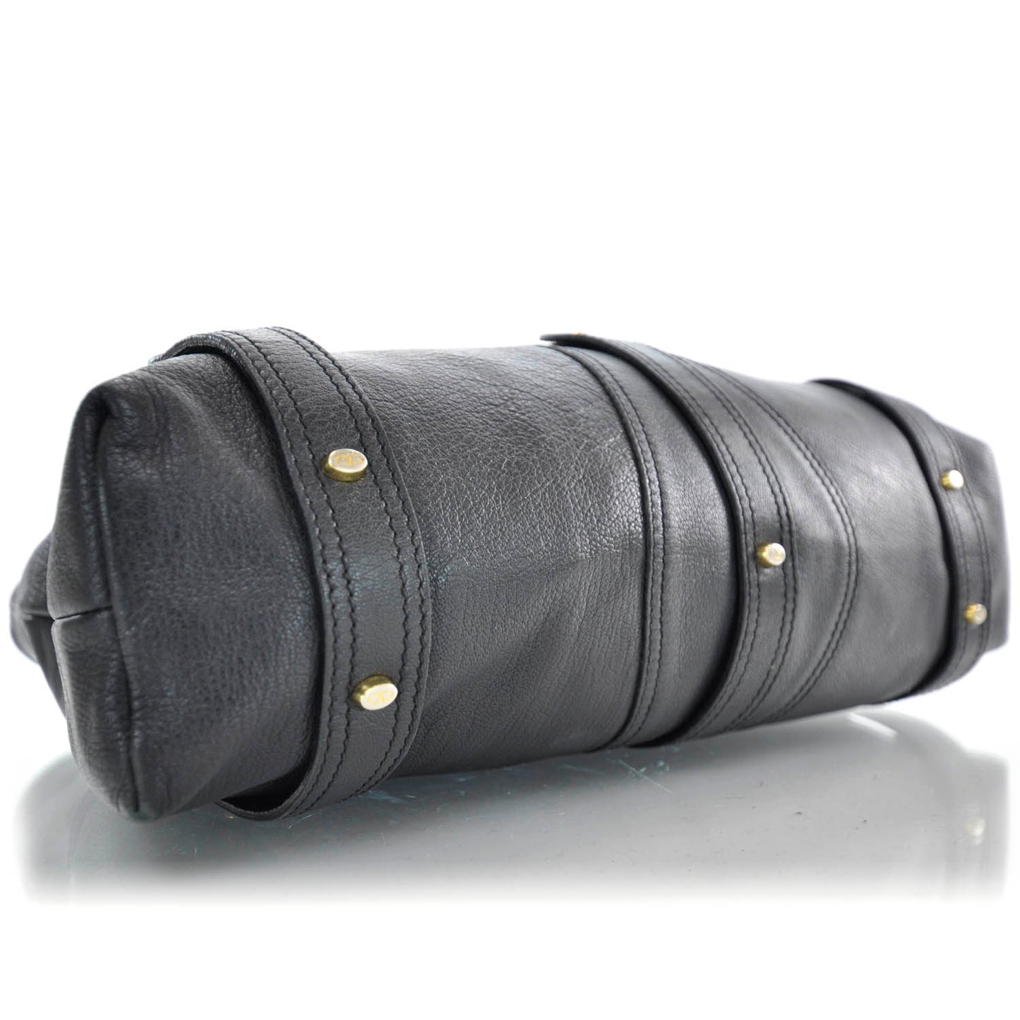 Leather Catch Hobo Black