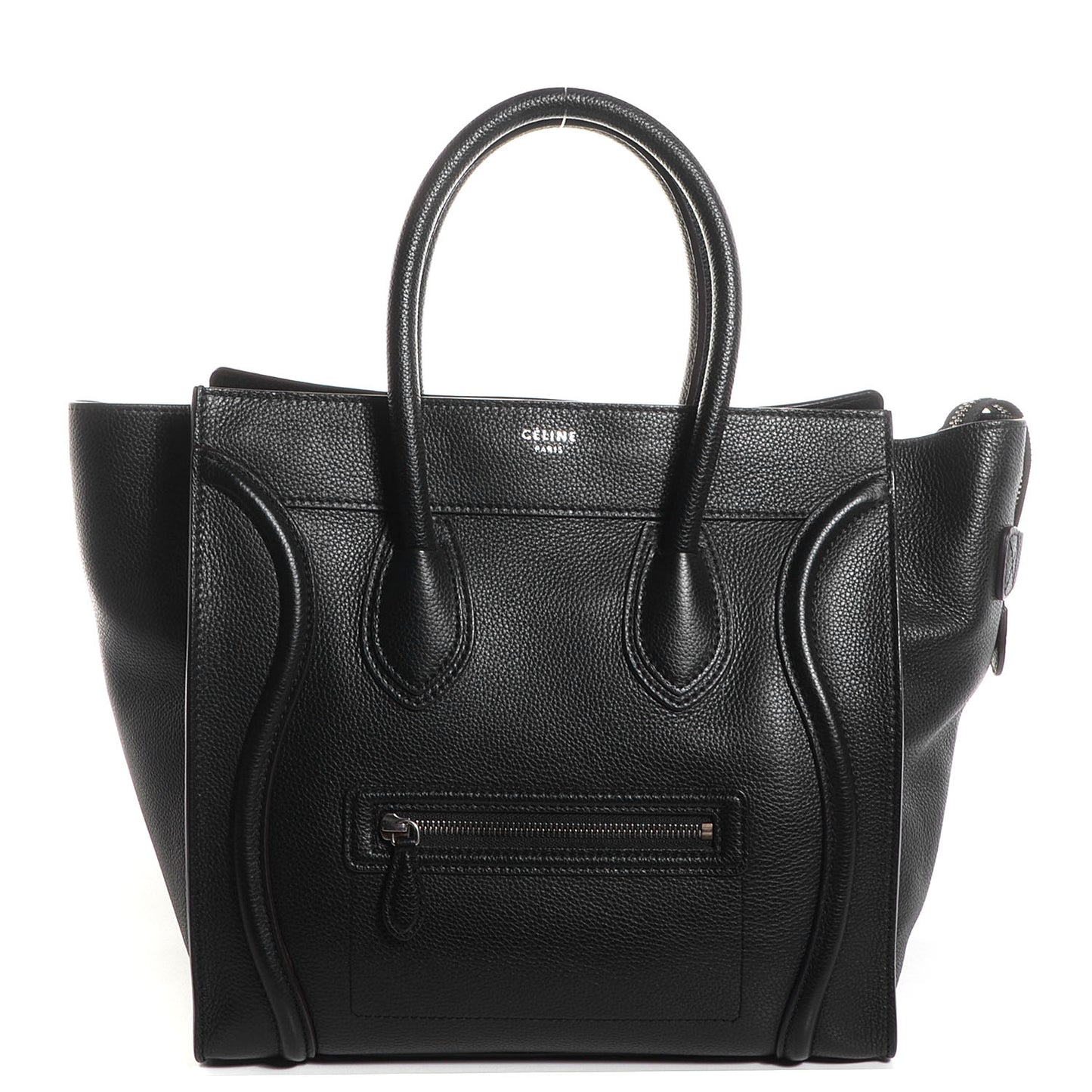 Drummed Calfskin Mini Luggage Black