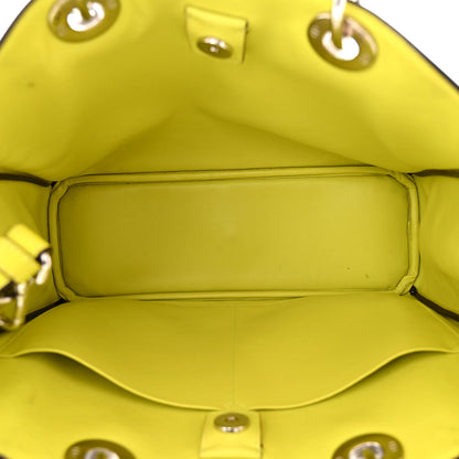 Christian Dior Smooth Calfskin Medium Diorissimo Tote Blue Neon Yellow 5 of 15