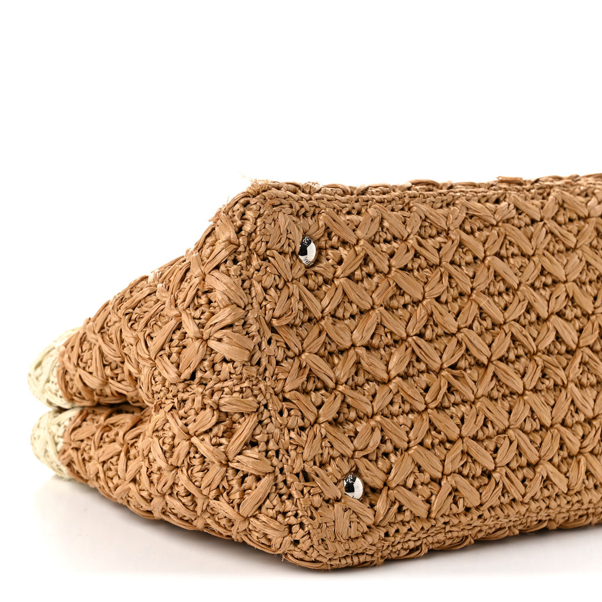 Prada Raffia Crochet Tote Naturale Talco 10 of 11