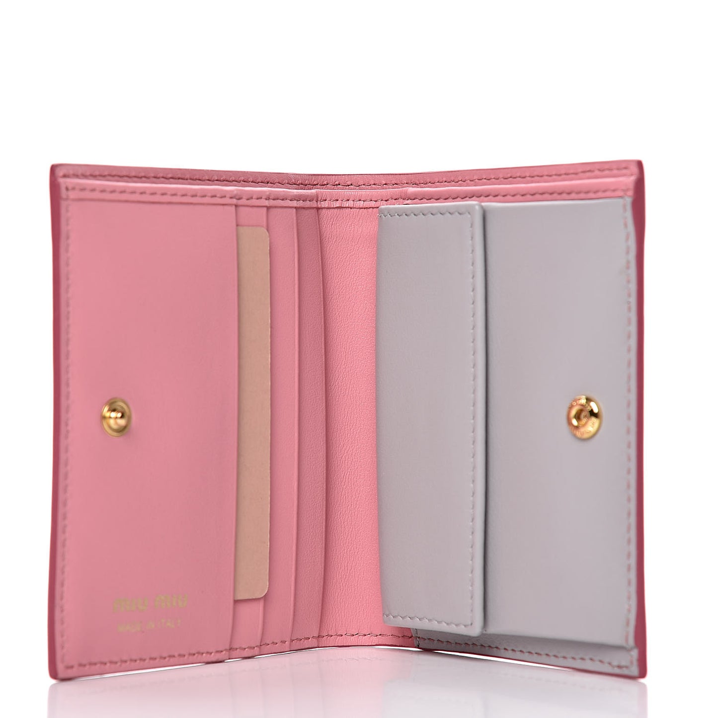 Soft Calfskin Mini Bow Wallet Petalo Granito