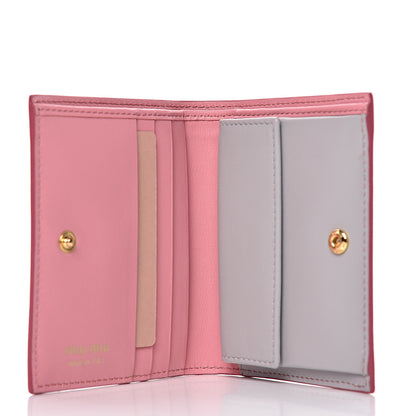Miu Miu Soft Calfskin Mini Bow Wallet Petalo Granito 5 of 6