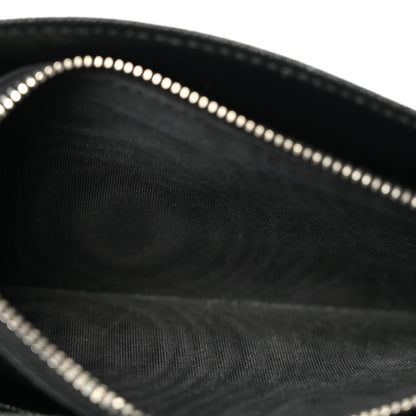 Prada Tessuto Saffiano Triangle Logo Continental Flap Travel Wallet Black 9 of 12