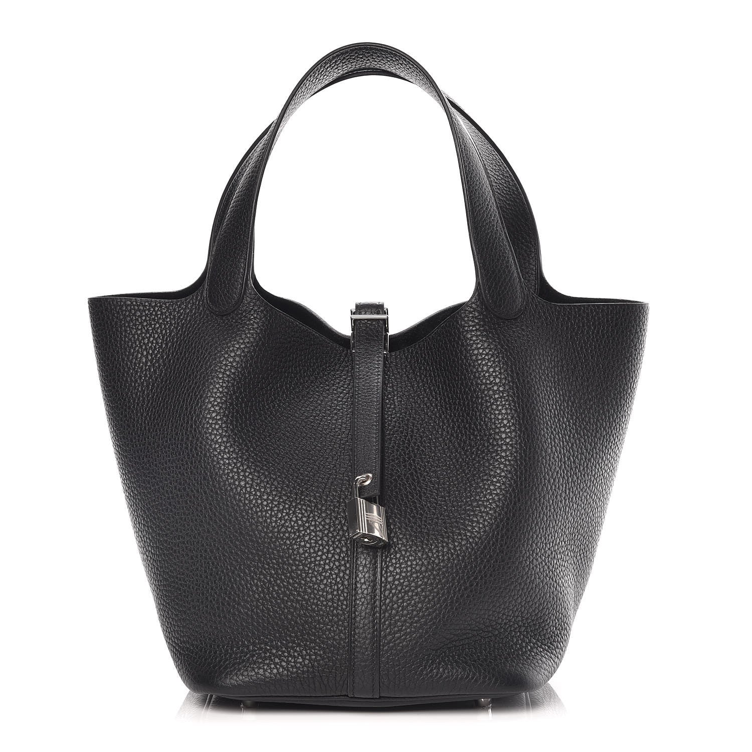 Hermes Taurillon Clemence Picotin Lock 22 MM Black 1 of 9