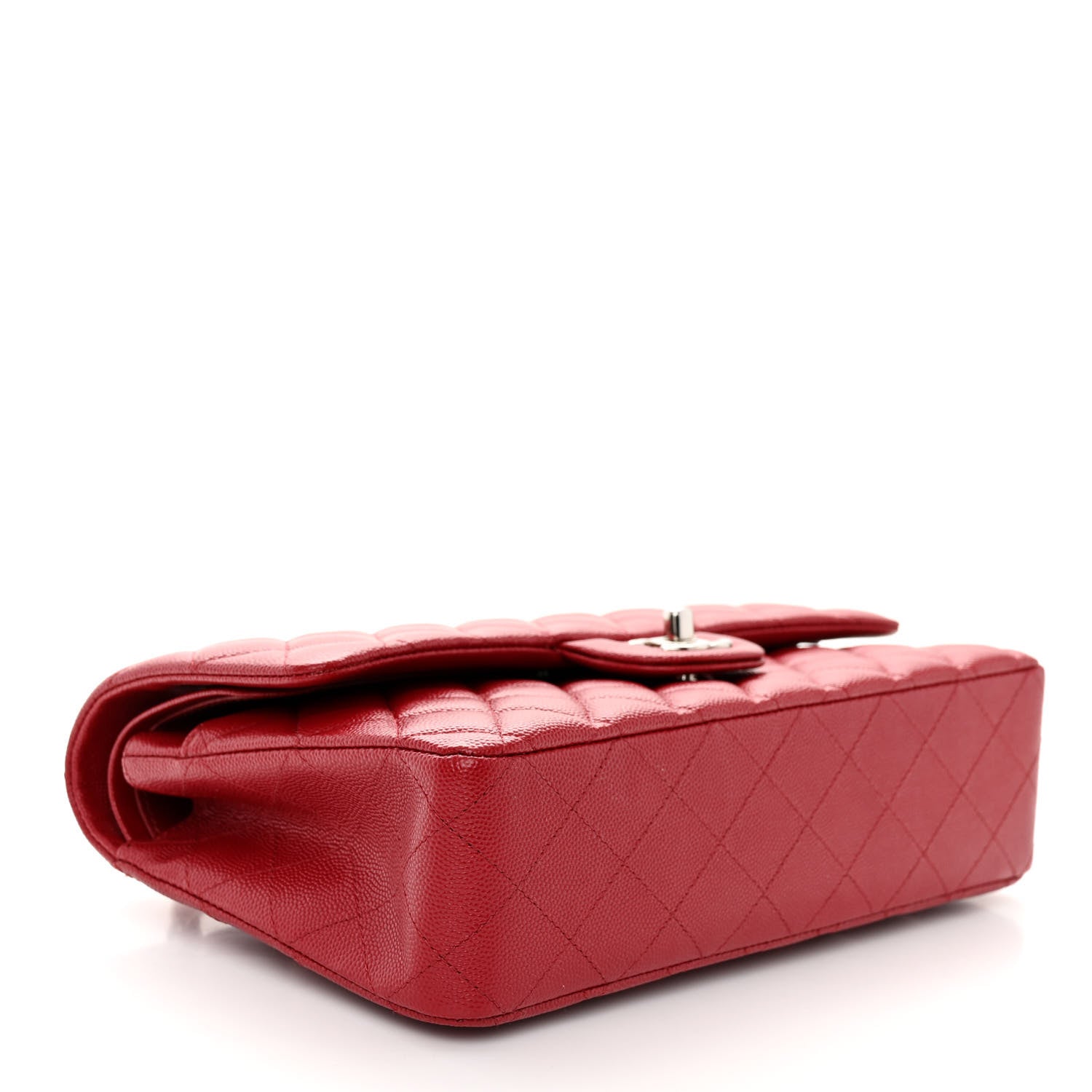 Chanel Caviar Quilted Medium Double Flap Dark Red 4 of 10