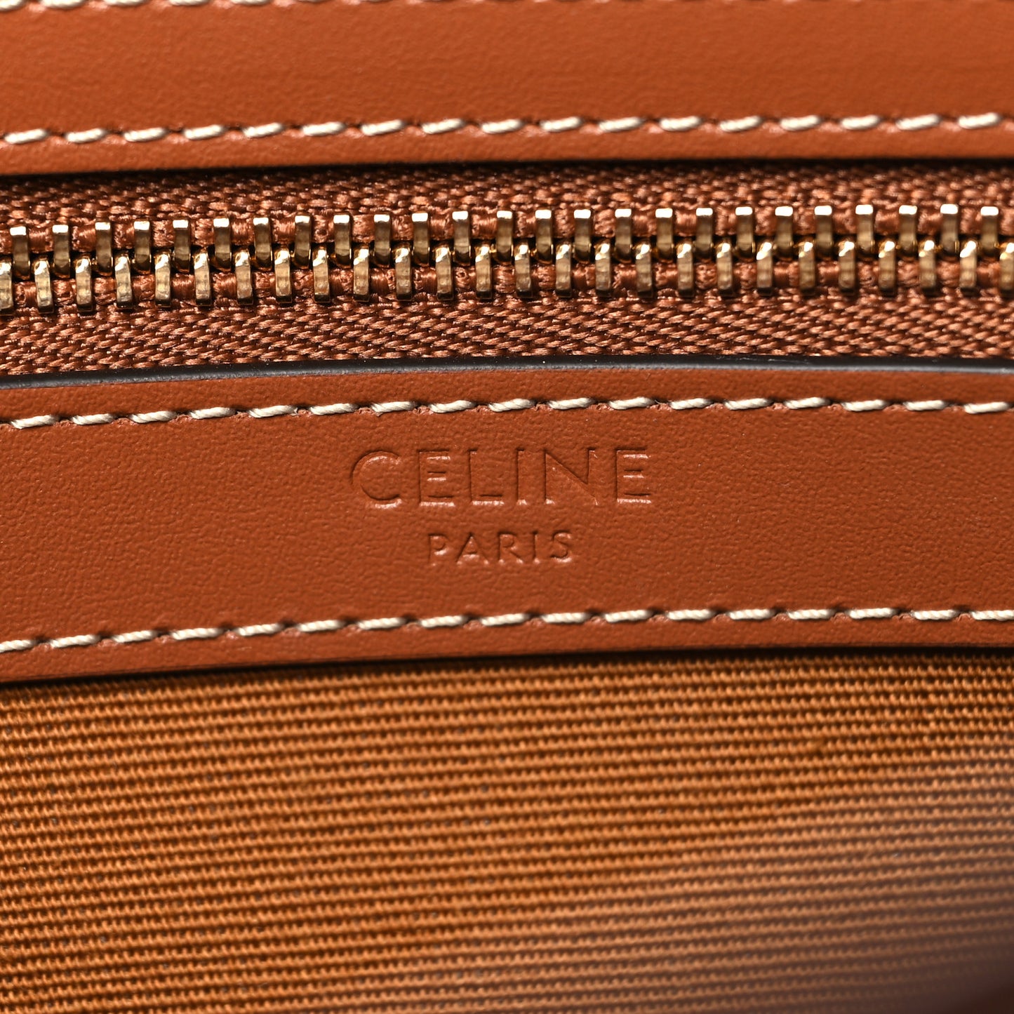 Triomphe Canvas Calfskin Small Cabas Bag Tan