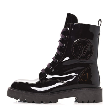 Louis Vuitton Patent Territory Ranger Boots 41 Bordeaux 1 of 8