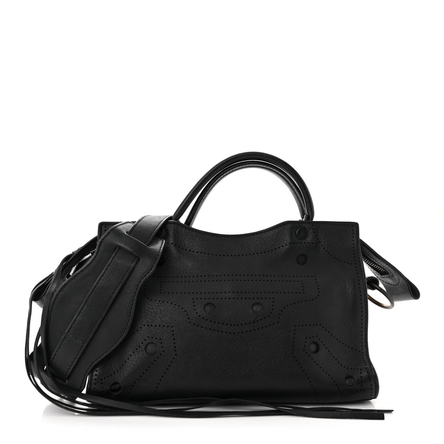 Balenciaga Veau Soyeux Perforated Blackout Hardware Nano City Gris Fossile 1 of 10