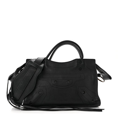 Balenciaga Veau Soyeux Perforated Blackout Hardware Nano City Gris Fossile 1 of 10