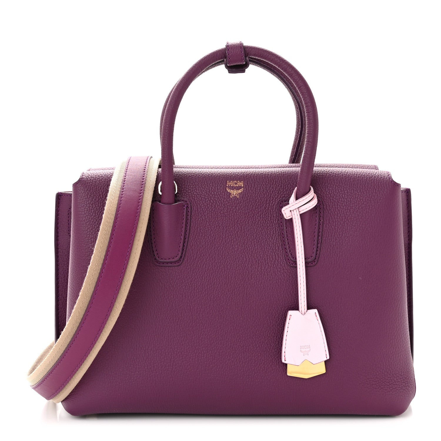 MCM Grained Calfskin Medium Milla Tote Mystic Purple 1 of 9