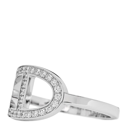 Hermes 18K White Gold Diamond MM Chaine d'Ancre Contour Ring 52 6 3 of 6