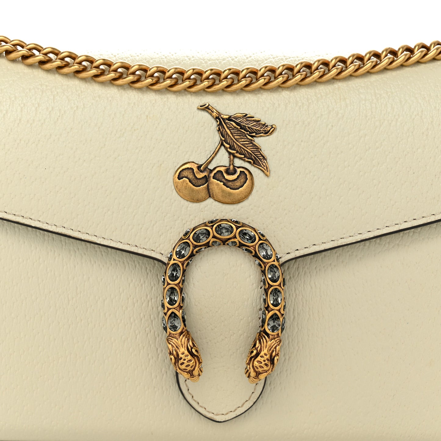 Calfskin Garden Dionysus Chain Wallet Off White