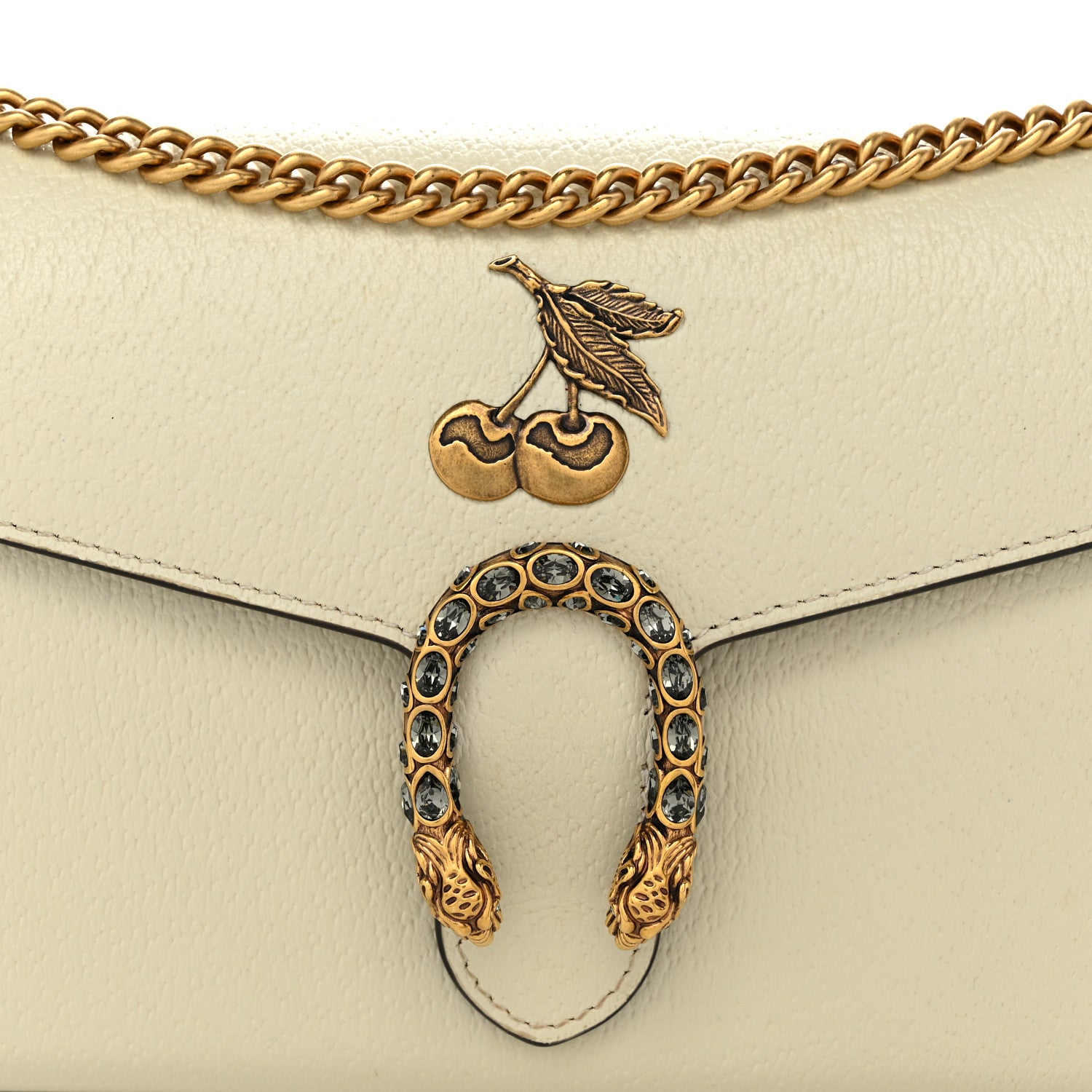 Gucci Calfskin Garden Dionysus Chain Wallet Off White 8 of 12