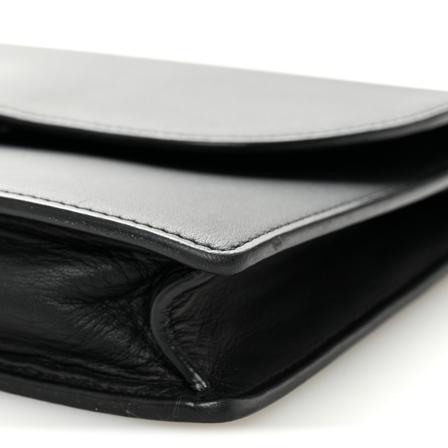 Christian Dior Ultra Matte Calfskin Saddle Chain Pouch Black 10 of 10