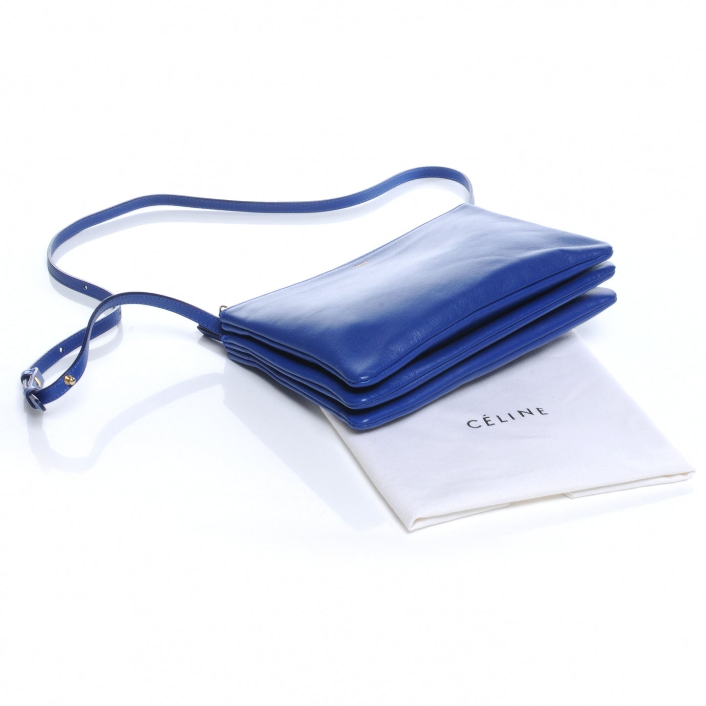 Leather Trio Crossbody Bag Royal Blue