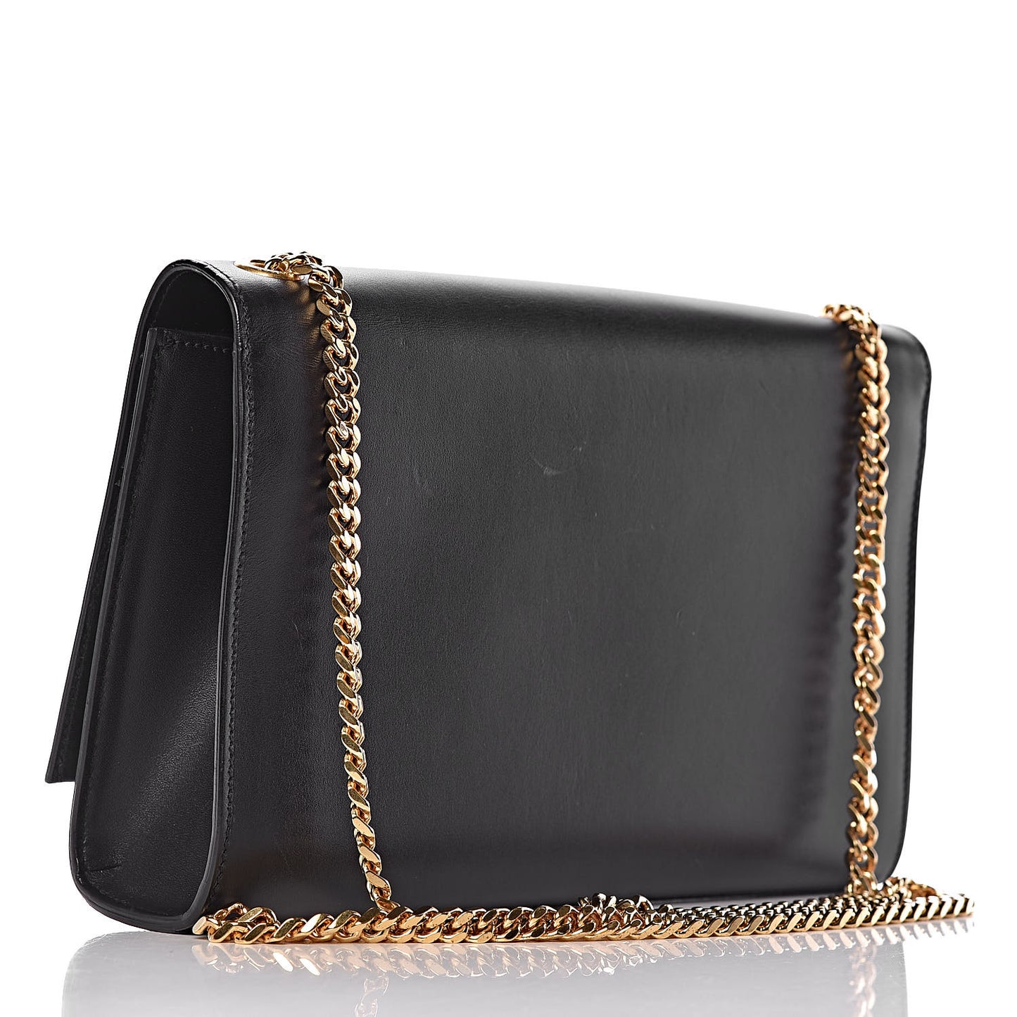 Smooth Calfskin Medium Classic Monogram Kate Tassel Satchel Black