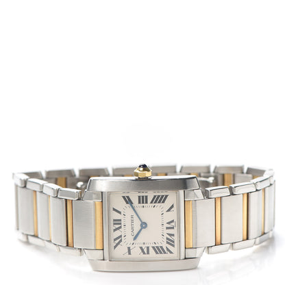 Cartier Stainless Steel 18K Yellow Gold 25mm Tank Francaise Quartz Watch 3 of 6