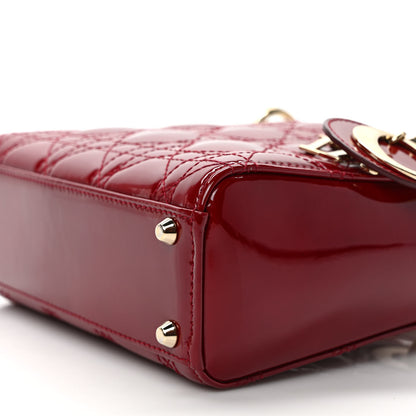 Christian Dior Patent Cannage Mini Lady Dior Red 9 of 9