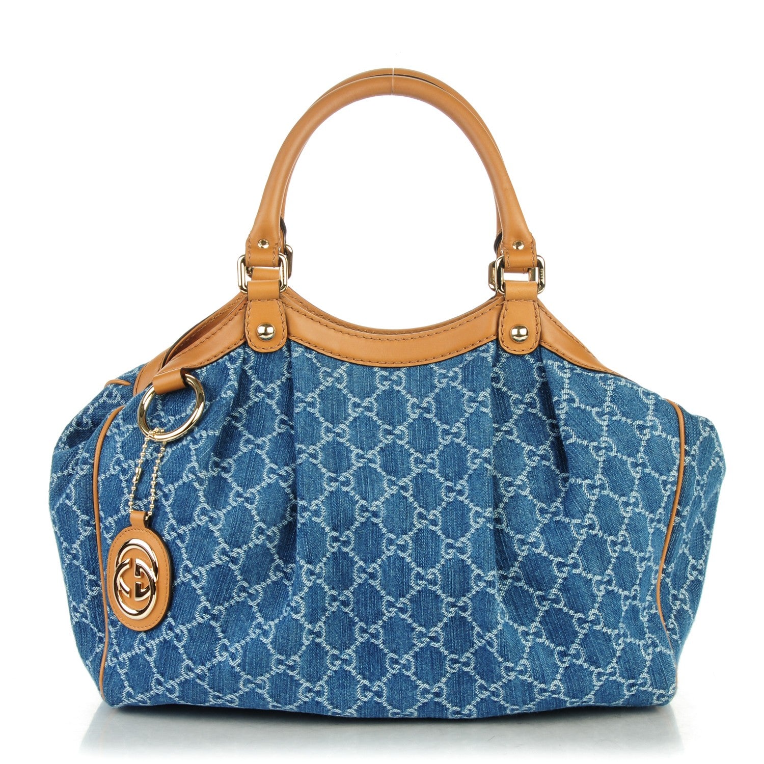 Gucci Denim Monogram Medium Sukey Tote 1 of 7