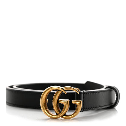 Gucci Calfskin Double G 20mm Belt 80 32 Black 1 of 6