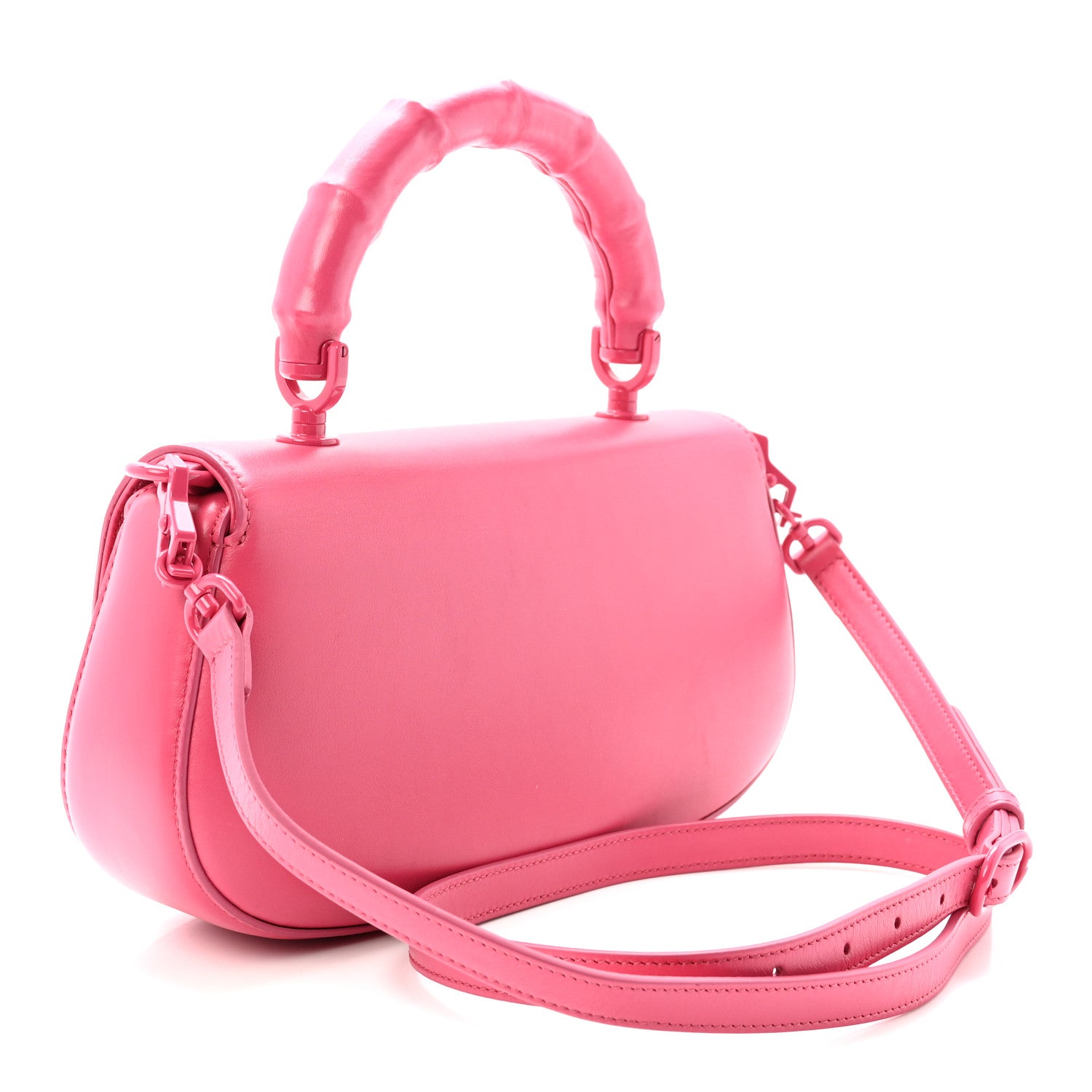 Gucci Calfskin Medium Bamboo Diva Frosted Tulip 3 of 9