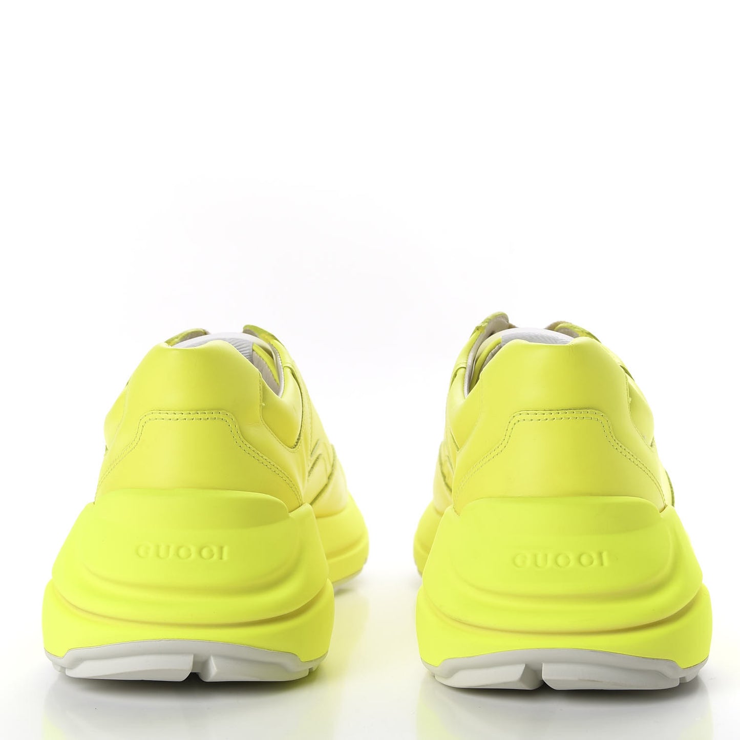 Calfskin Mens Rhyton Sneakers 9 Yellow Fluo