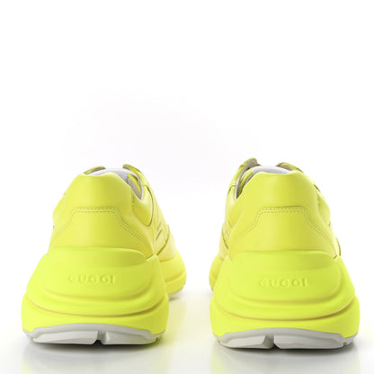 Gucci Calfskin Mens Rhyton Sneakers 9 Yellow Fluo 6 of 10