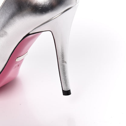 Gucci Nappa Silk Pumps 37.5 Argento 10 of 14