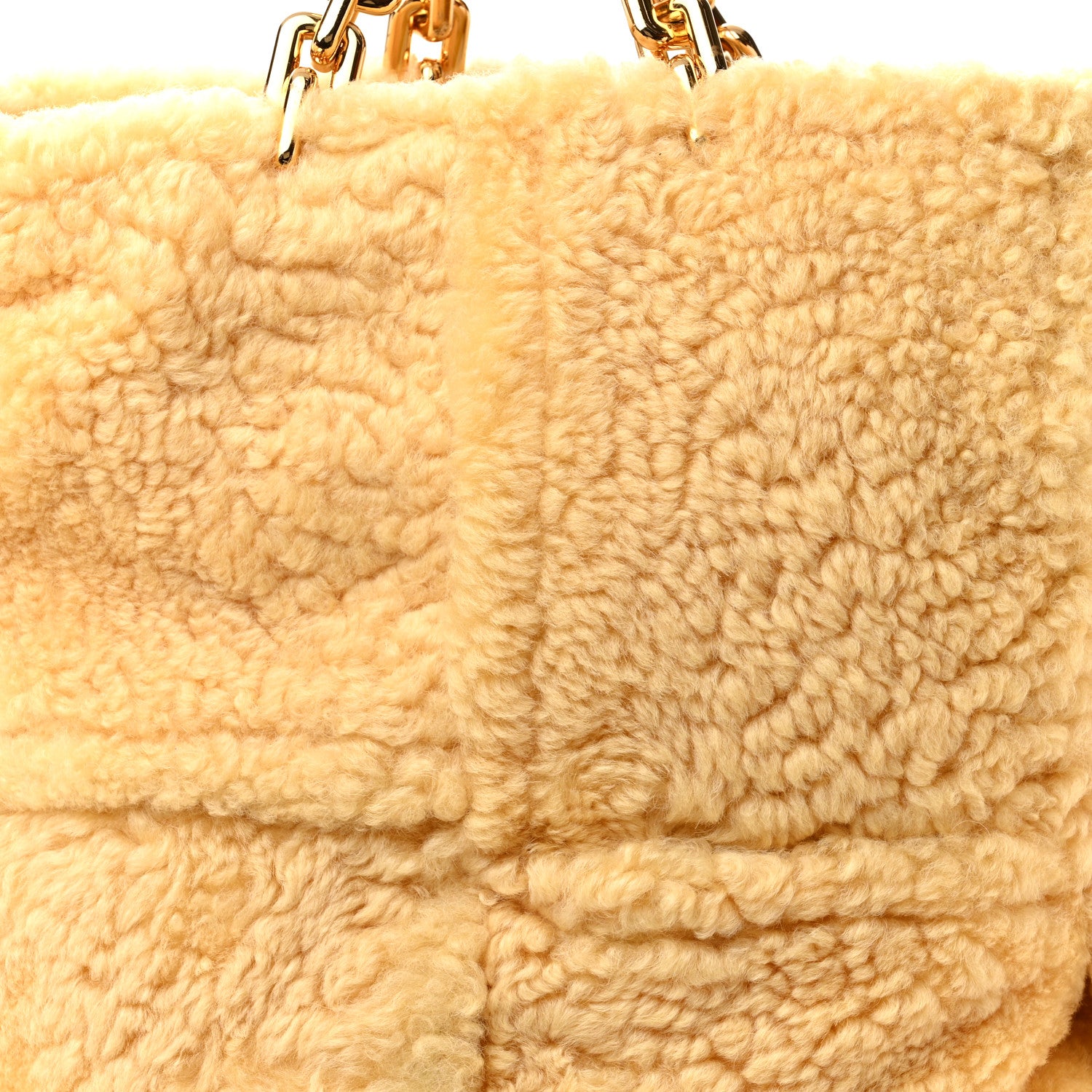 Bottega Veneta Shearling Intrecciato The Chain Tote Curry 8 of 10