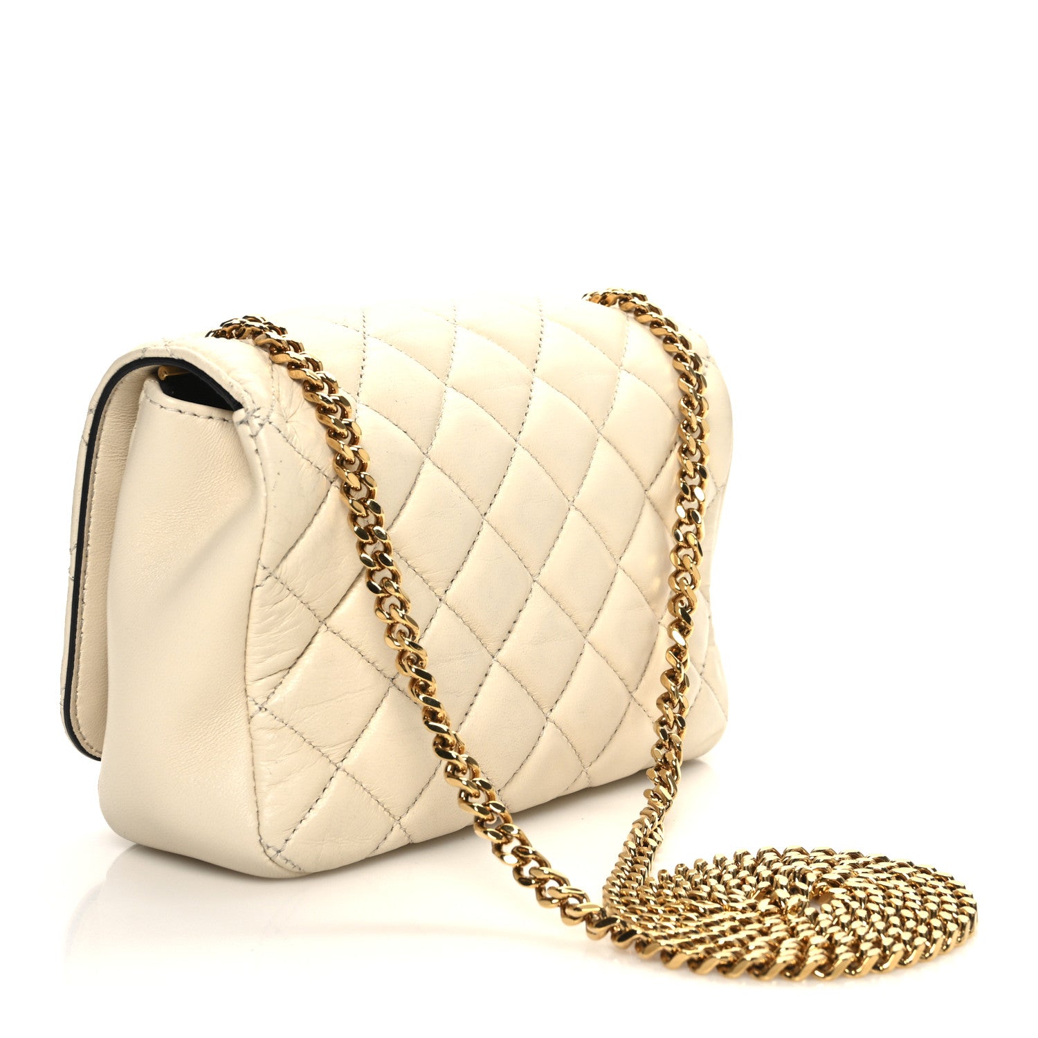 Versace Nappa Quilted Small Medusa Chain Crossbody White 3 of 12