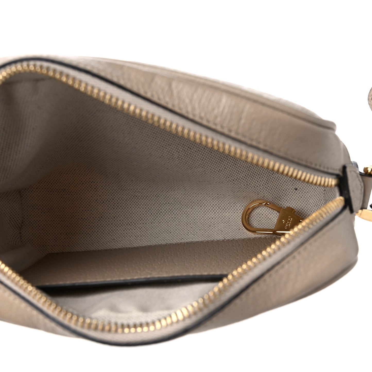 GG Supreme Monogram Textured Calfskin Web Mini Ophidia Shoulder Bag Beige Mystic White Oatmeal