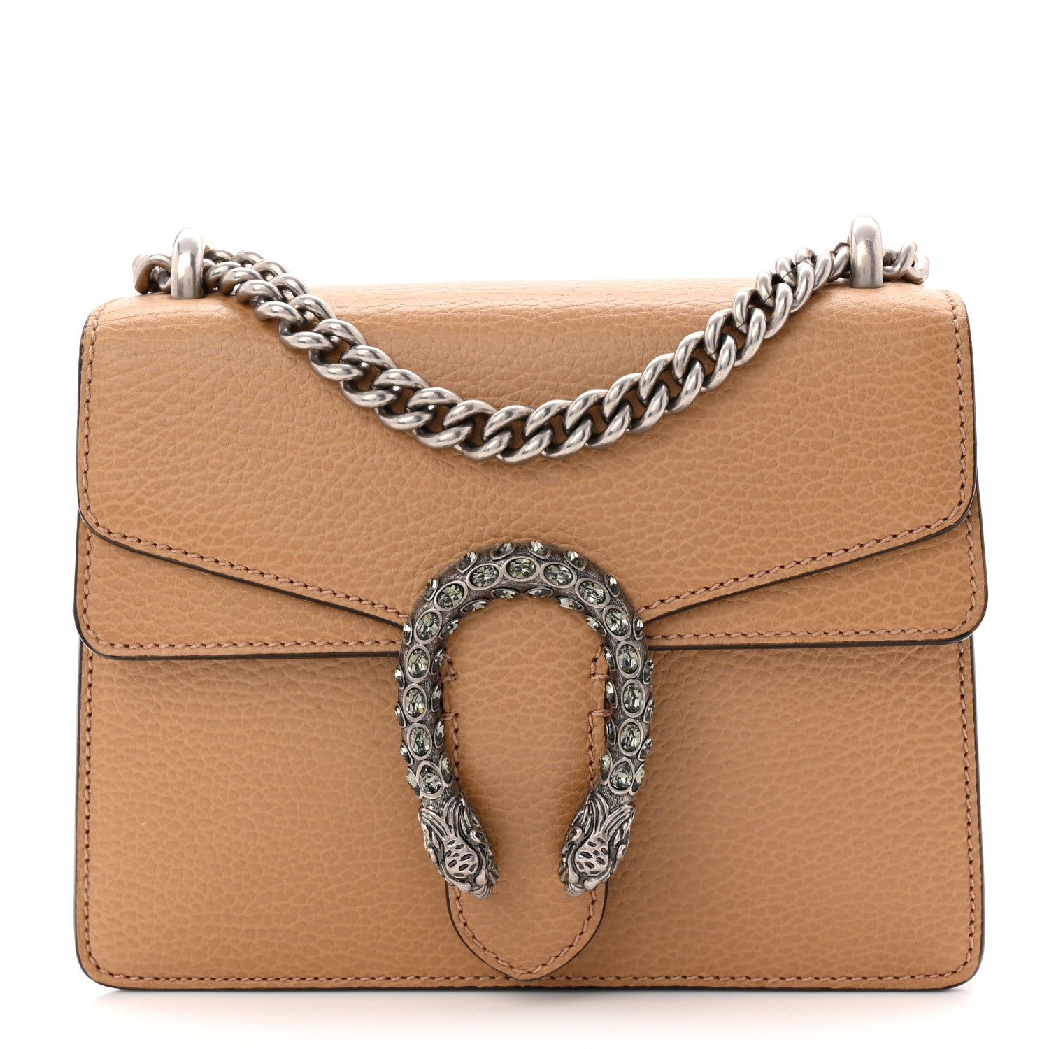 Gucci Dollar Calfskin Crystal Mini Dionysus Shoulder Bag Natural Tan Black Diamond 1 of 10