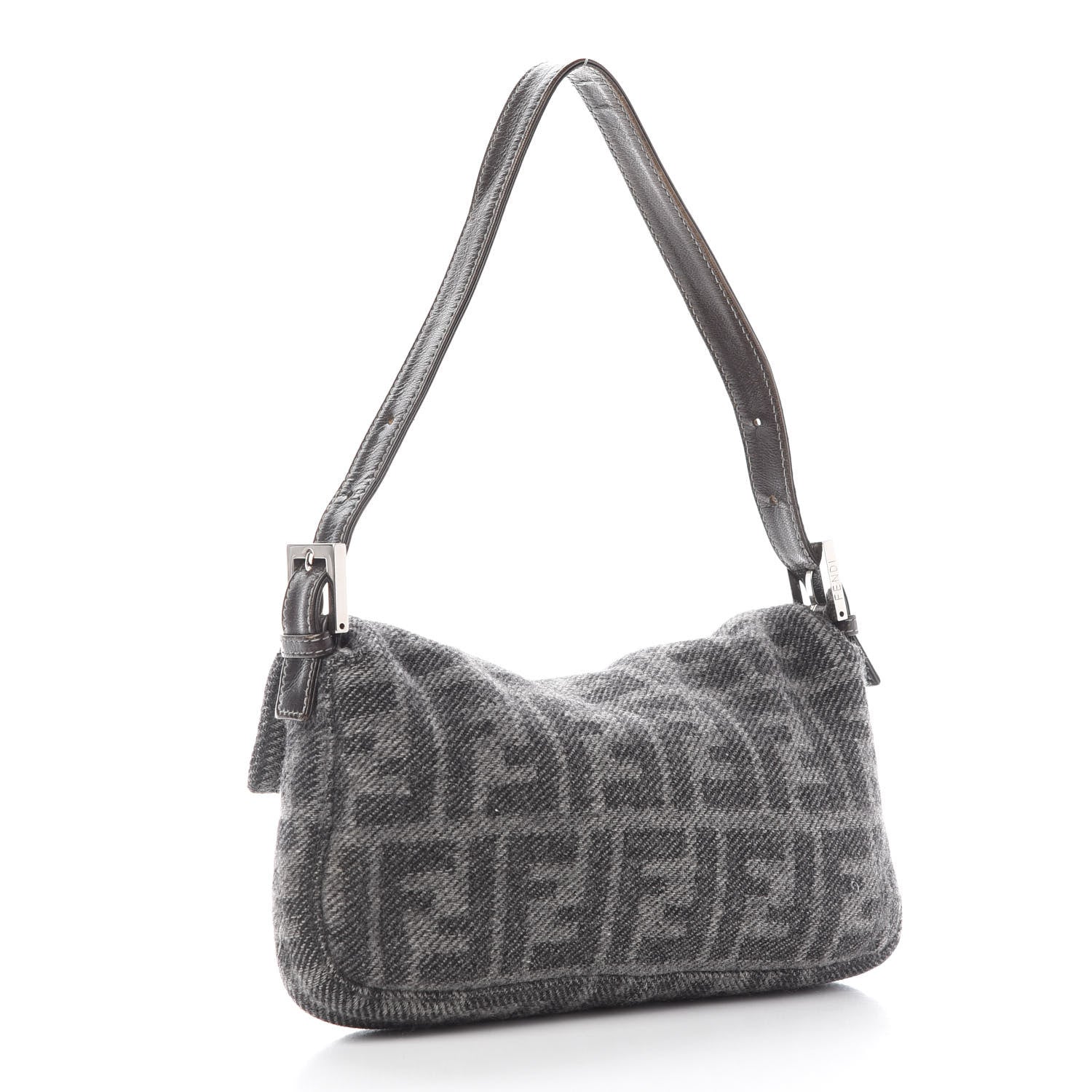 Fendi Wool Zucca Baguette Grey 3 of 10