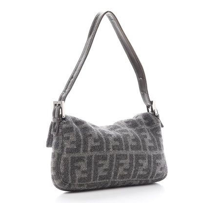 Fendi Wool Zucca Baguette Grey 3 of 10
