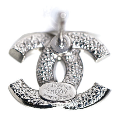 Chanel Crystal Mini Timeless CC Earrings Silver 4 of 5