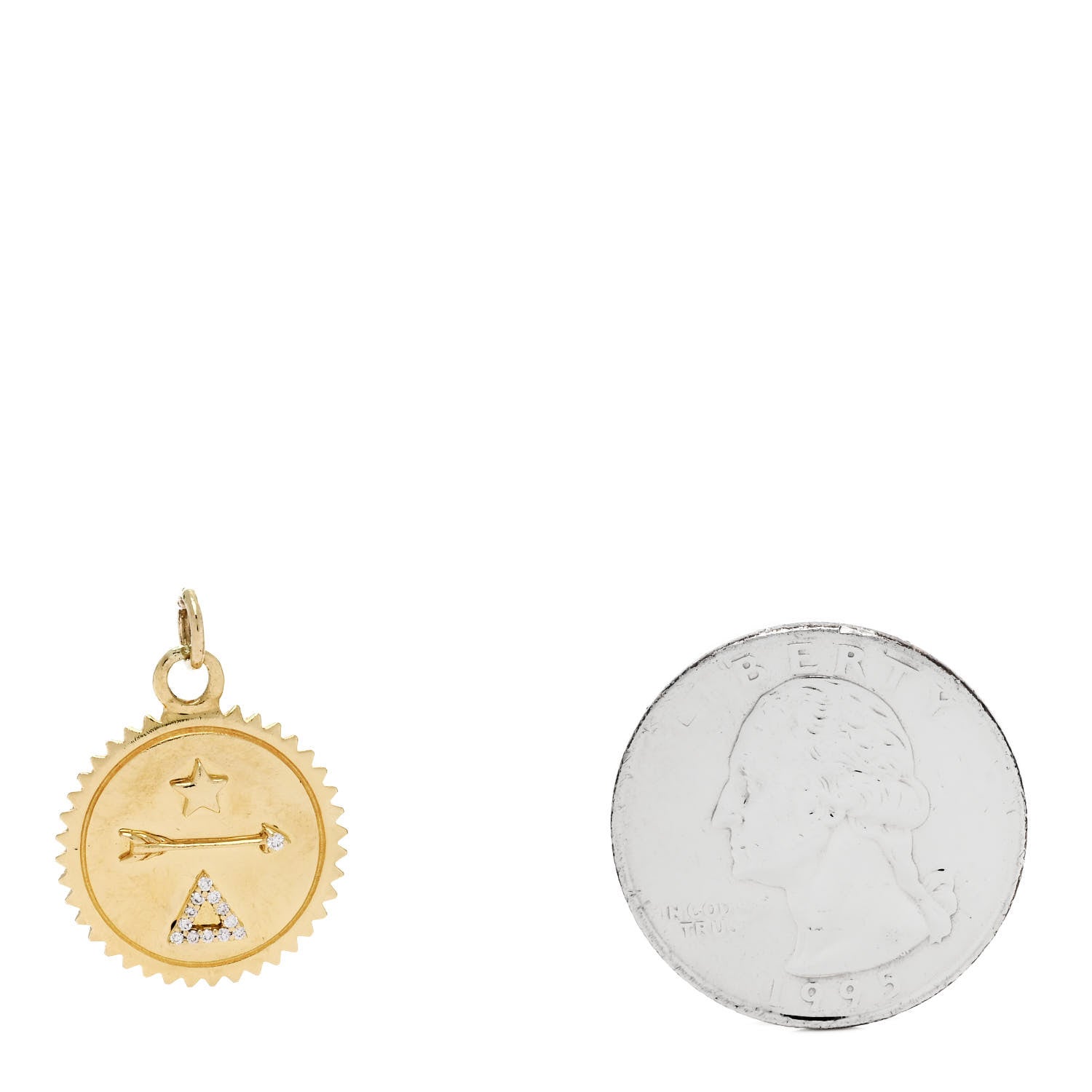 Foundrae 18K Yellow Gold Diamond Baby Dream Medallion Pendant 2 of 3