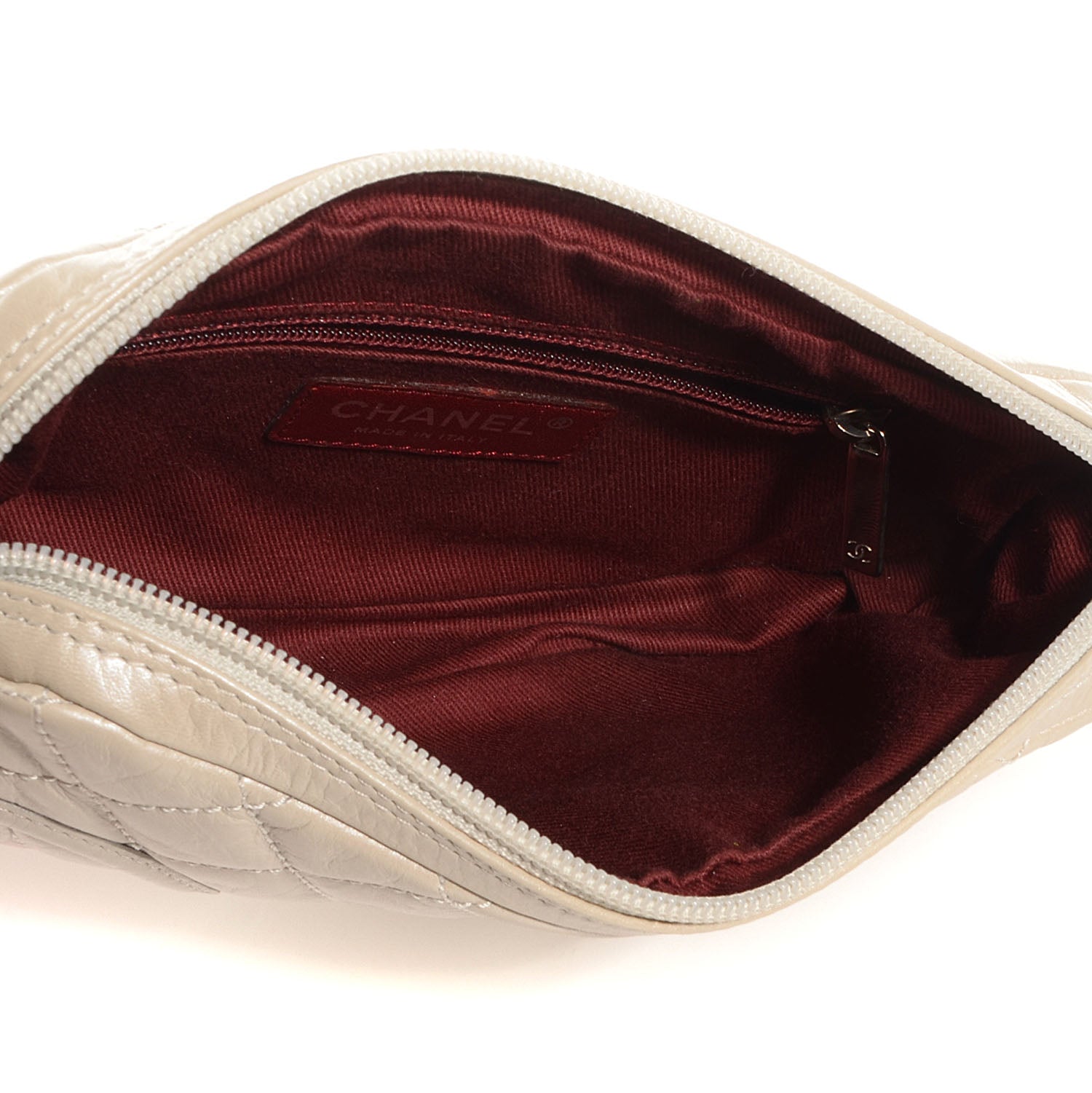 Chanel Calfskin Quilted Cotton Club Pochette Light Silver 6 of 8