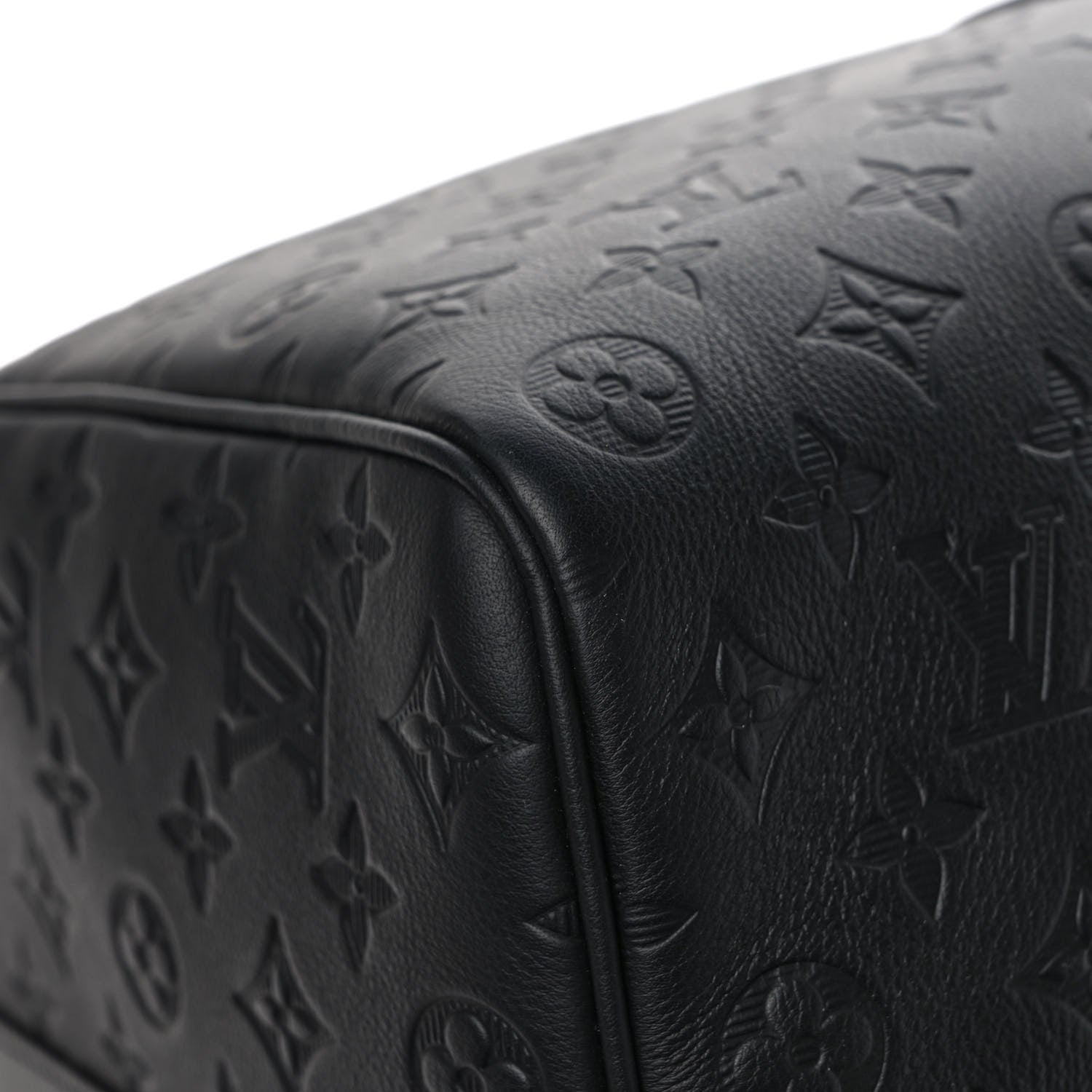 Louis Vuitton Calfskin Shadow Monogram Keepall Bandouliere 50 Black 9 of 10