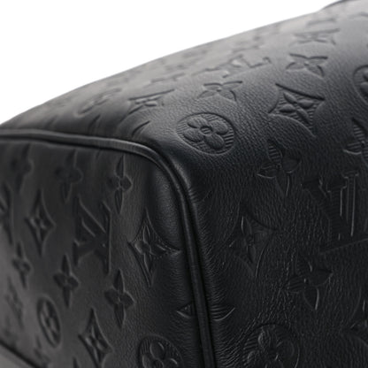 Louis Vuitton Calfskin Shadow Monogram Keepall Bandouliere 50 Black 9 of 10