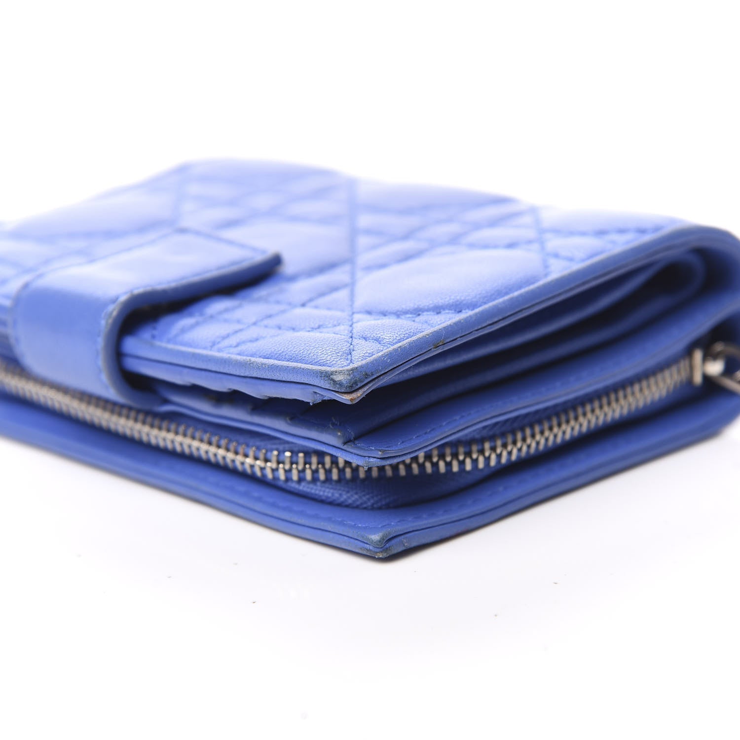 Christian Dior Lambskin Cannage Lady Dior Eden Wallet Blue 8 of 10
