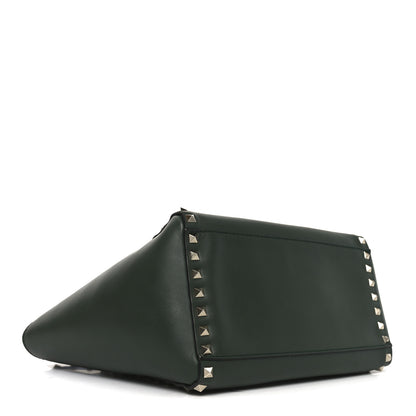Valentino Garavani Vitello Small Rockstud Double Handle Tote Smeraldo 4 of 9