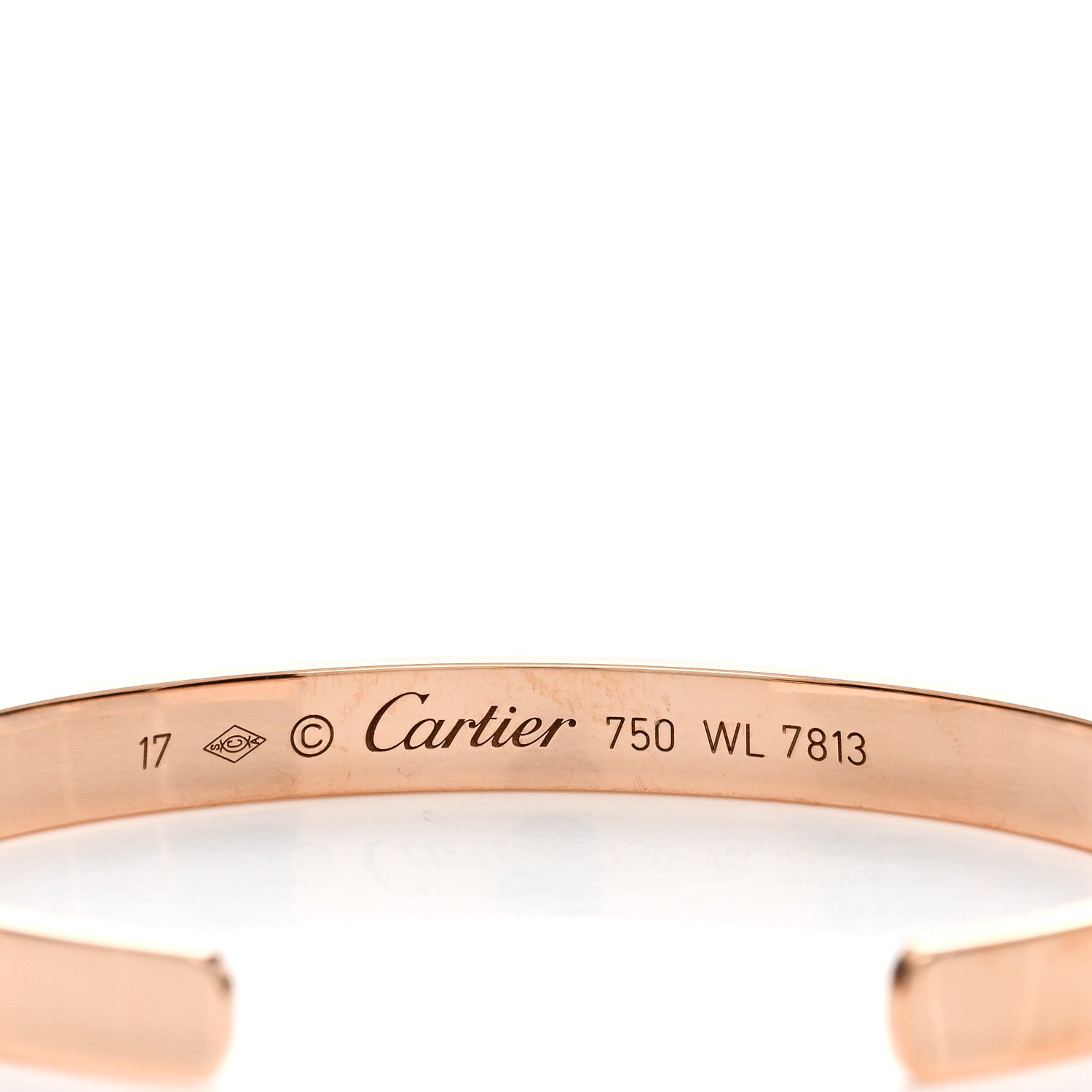 Cartier 18K Pink Gold LOVE Cuff Bracelet 17 3 of 4