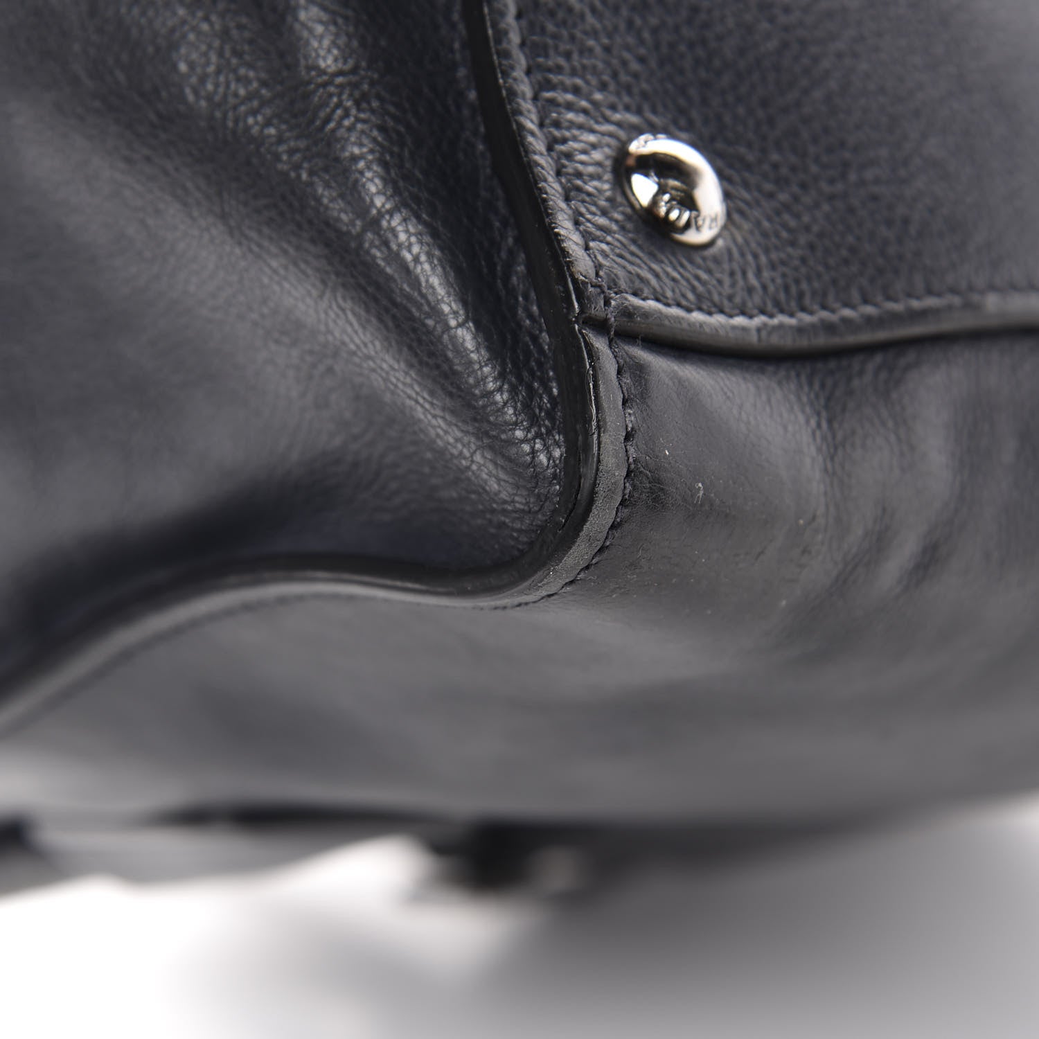 Prada Glace Calf Small Twin Pocket Tote Black 12 of 14