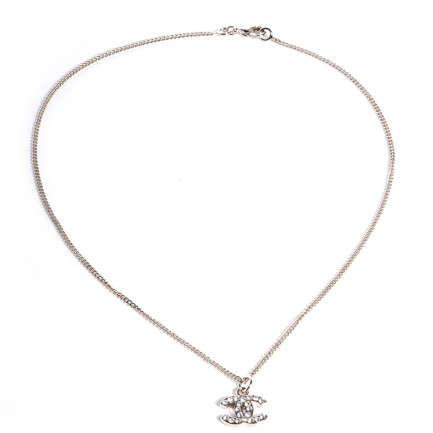 Crystal Timeless CC Necklace Silver